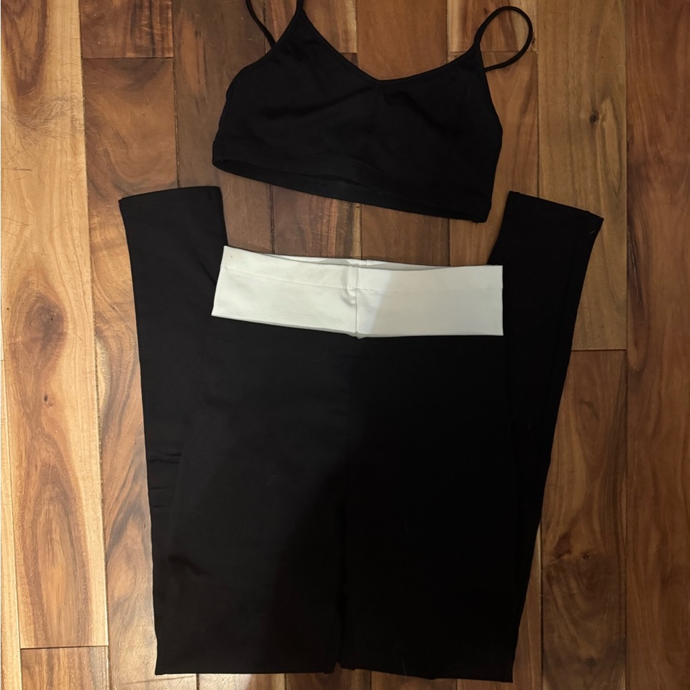 Live The Process Black and White Activewear Set